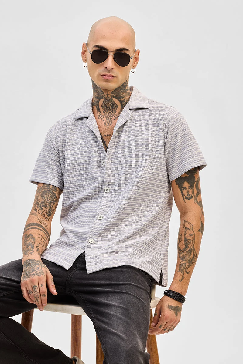 سنيتش Cream Box Fit Stripes Shirt